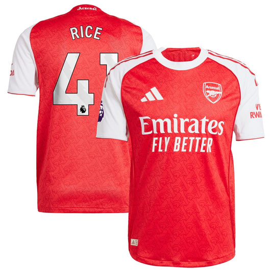Declan Rice Arsenal adidas 2025/26 Home Player Jersey - Red