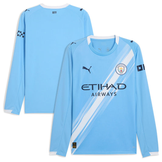Manchester City Puma 2025/26 Home  Long Sleeve Jersey - Sky Blue