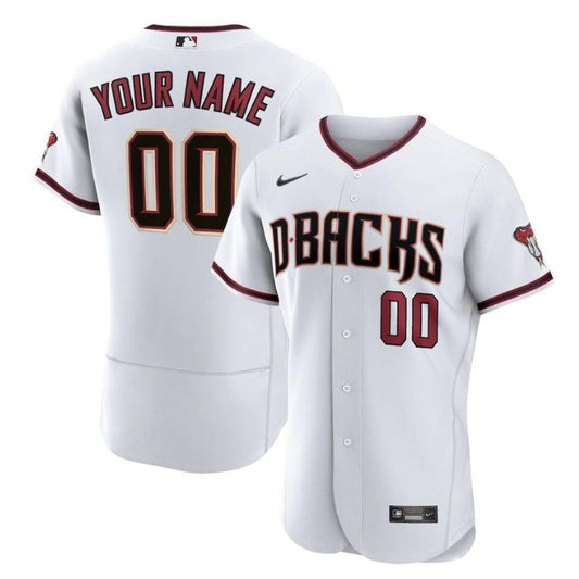 Arizona Diamondbacks Unisex Home Pro Official Custom Jersey - White - Champions Jerseys