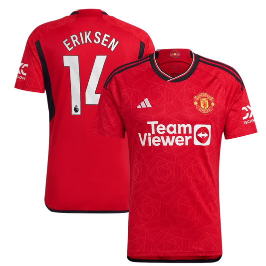 Christian Eriksen Manchester United Shirt 2023/24 Home Player Jersey - Red - Jersey Teams World