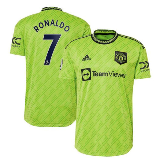 Cristiano Ronaldo Manchester United  2022/23 Third Unisex Player Jersey - Neon Green - Jersey Teams World