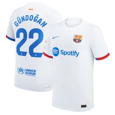 Ilkay Gündogan Barcelona 2023/24 Away Match Player Jersey - White