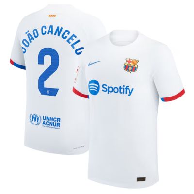 Joao Cancelo Barcelona 2023/24 Away Match Player Jersey - White