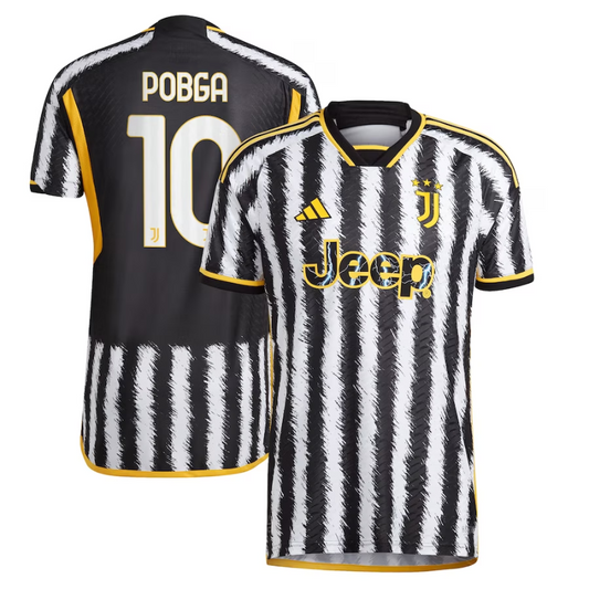 Juventus Team 2023-24 with Player Pogba 10 printing Jersey - White - Jersey Teams World