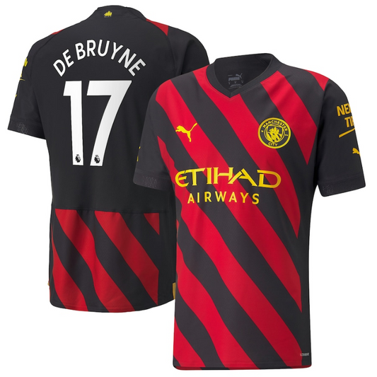 Manchester City Away Shirt   2022-23 with De Bruyne 17 printing Unisex Jersey - Jersey Teams World