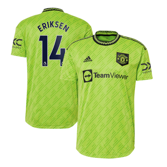 Manchester United Third Authentic Shirt   2022-23 with Eriksen 14 printing - Jersey Teams World
