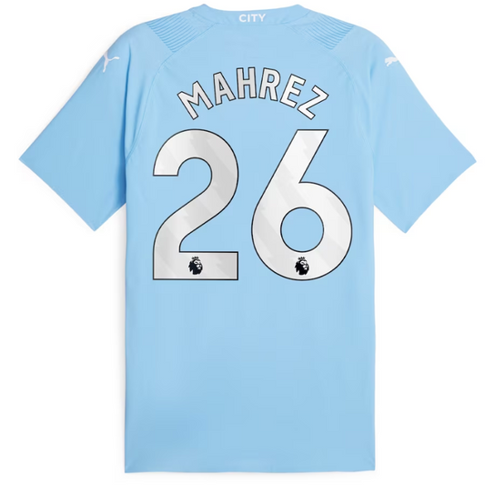 Manchester City Home Shirt 2023-24 with Mahrez 26 printing Jersey - Blue - Jersey Teams World