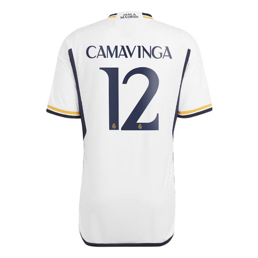 Real Madrid Home Shirt 2023-24 with Camavinga 12 printing - White - Jersey Teams World