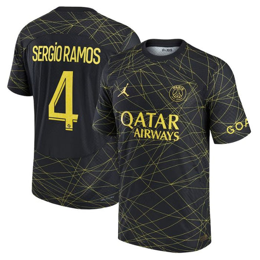 Sergio Ramos Paris Saint-Germain 2022/23 Fourth Vapor Match Player Jersey - Black - Jersey Teams World