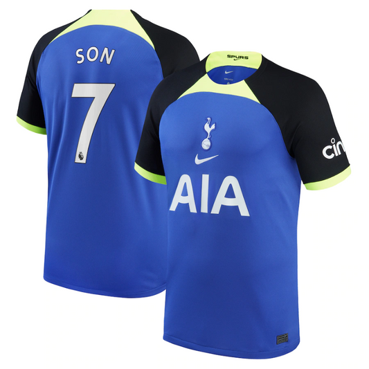 Son Heung-min Tottenham Hotspur 2022/23 Away Breathe Stadium Player Unisex Jersey - Blue - Jersey Teams World