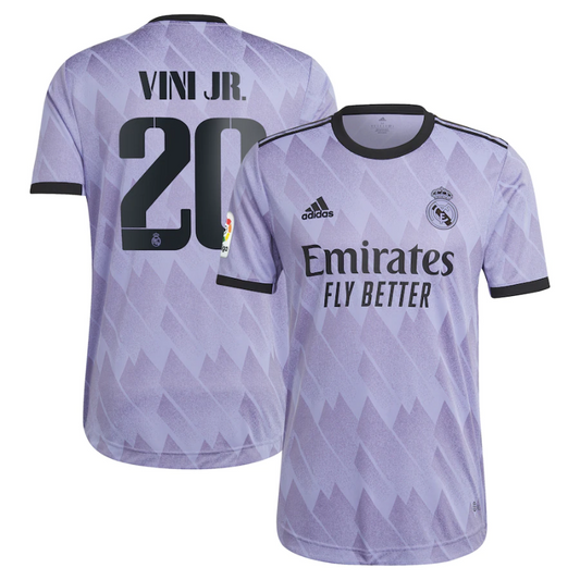 Vinicius Junior 20, Real Madrid Unisex Shirt 2023 Away Player Jersey - Purple - Jersey Teams World