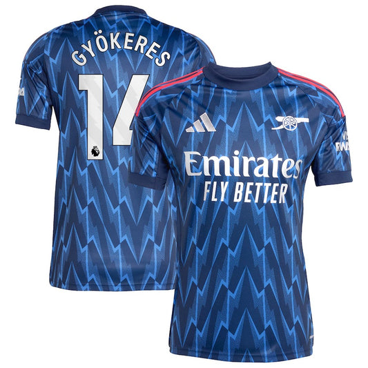 Arsenal adidas Away Shirt 2025-26 with Gyökeres 14 printing