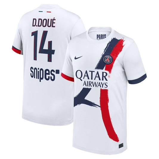 PSG Nike Away Stadium Shirt 2025-26 - Kids with D. Doué 14 printing