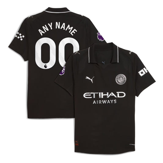 Manchester City Puma 2025/26 Away Custom Jersey - Black