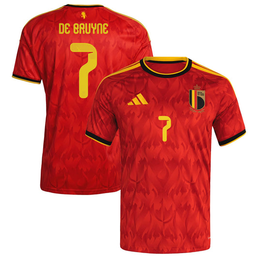 Belgium adidas Home Shirt 2026 with De Bruyne 7 printing