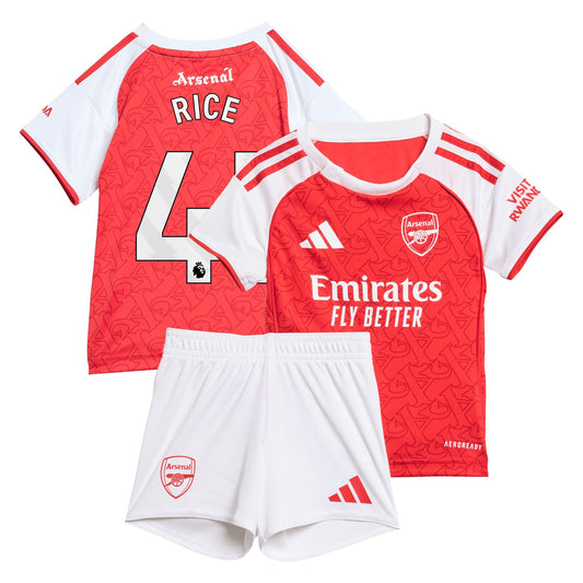 Arsenal adidas Home Babykit 2025-26 with Rice 41 printing