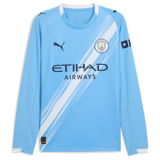 Manchester City PUMA Home Shirt 2025-26 - Long Sleeve with Rodrigo 16 printing