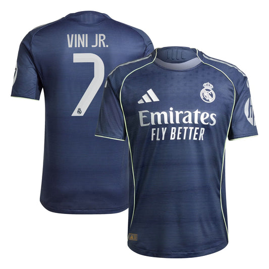 Real Madrid adidas Away Shirt 2025-26 with Vini Jr. 7 printing