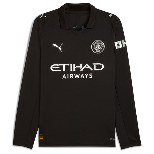 Manchester City PUMA Away Shirt 2025-26 - Long Sleeve with Haaland 9 printing
