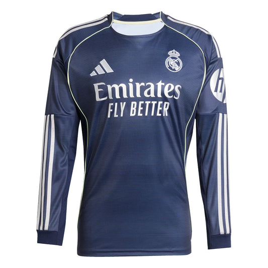 Real Madrid adidas Away Shirt 2025-26 - Long Sleeve with Bellingham 5 printing