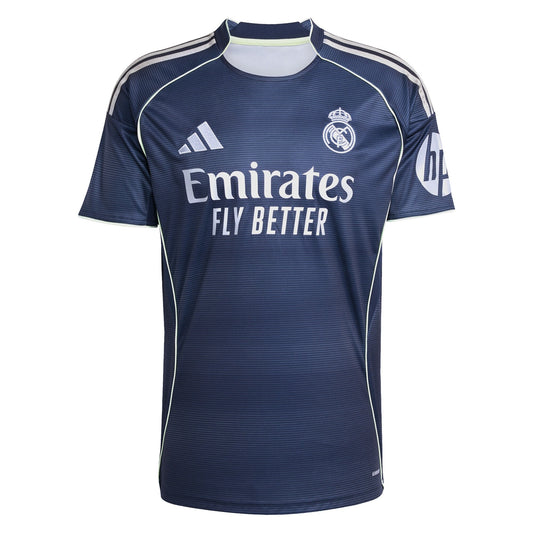 Real Madrid adidas Away Shirt 2025-26 with Bellingham 5 printing