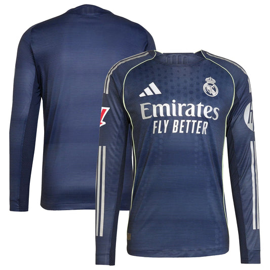 Real Madrid adidas 2025/26 Away Long Sleeve Jersey - Blue