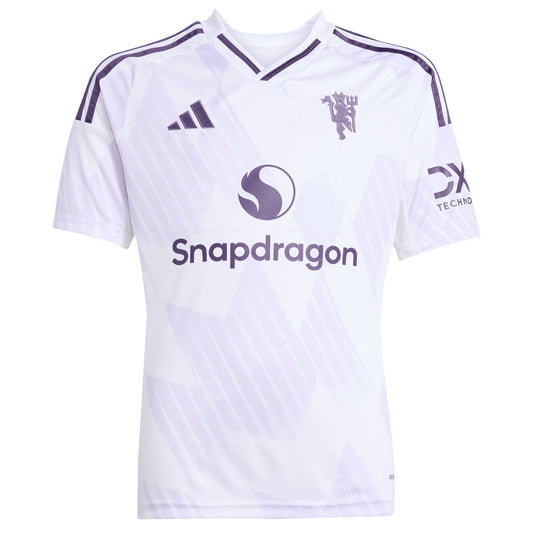 Manchester United adidas Youth 2025/26 Away Custom Jersey - White
