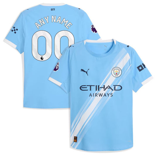 Manchester City Puma 2025/26 Home Custom Jersey - Sky Blue