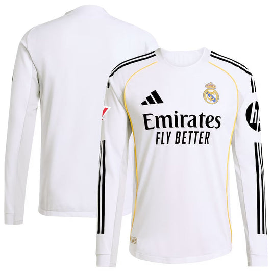 Real Madrid adidas 2025/26 Home Long Sleeve Jersey - White