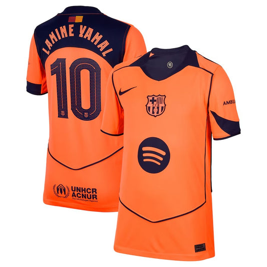 Lamine Yamal Barcelona Nike Youth 2025/26 Third Player Jersey - Orange