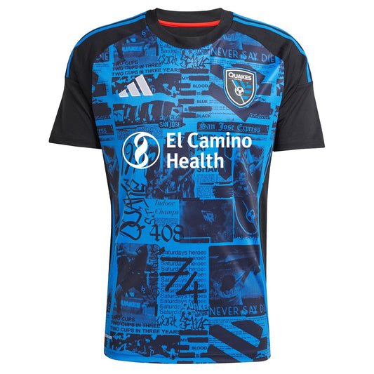 San Jose Earthquakes adidas 2025 Headliner Jersey - Black