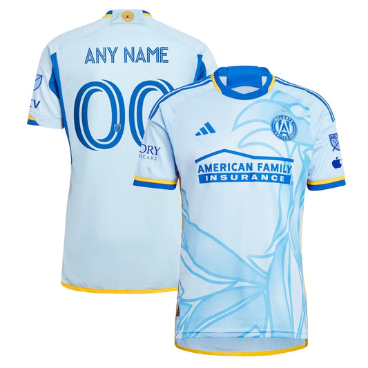 Atlanta United FC adidas authentic 2024 The Resurgens Kit Custom Jersey - Light Blue