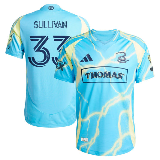 Quinn Sullivan Philadelphia Union adidas 2025 The Voltage Kit Player Jersey - Blue