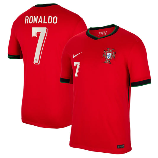 Portugal Nike Home Stadium Authentic Shirt 2024 with Ronaldo 7 printing