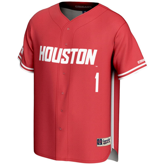 #1 Houston Cougars GameDay Greats Youth Lightweight Baseball Jersey - Red