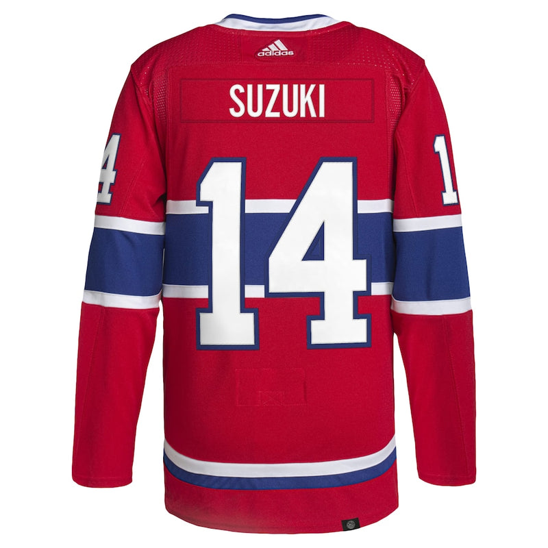 Nick Suzuki Montreal Canadiens adidas Home Primegreen Authentic Pro Player Jersey - Red