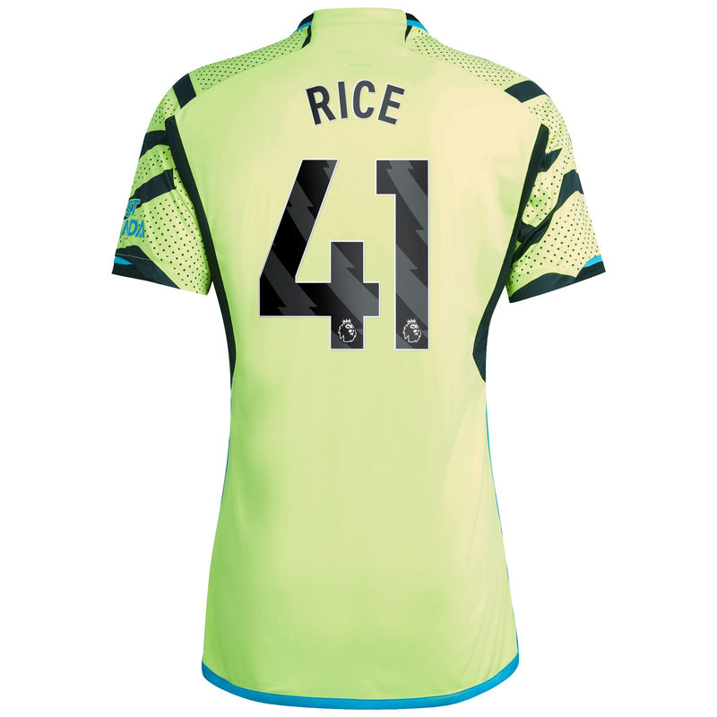 Declan Rice Arsenal adidas 2023/24 Away Player Jersey - Yellow