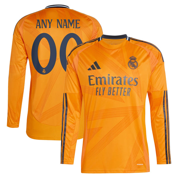 Real Madrid adidas 2024/25 Away Custom Jersey - Orange