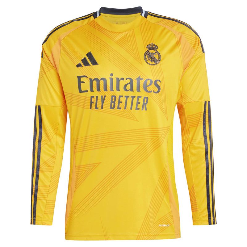 Real Madrid adidas 2024/25 Away Long Sleeve Jersey - Orange