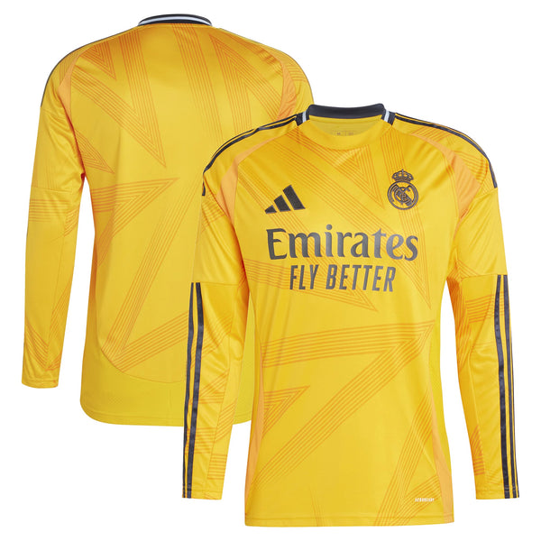 Real Madrid adidas 2024/25 Away Long Sleeve Jersey - Orange