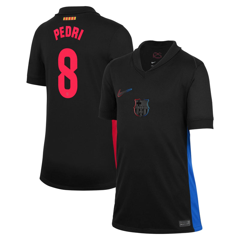 Pedri Barcelona Nike Youth 2024/25 Away Player Jersey - Black