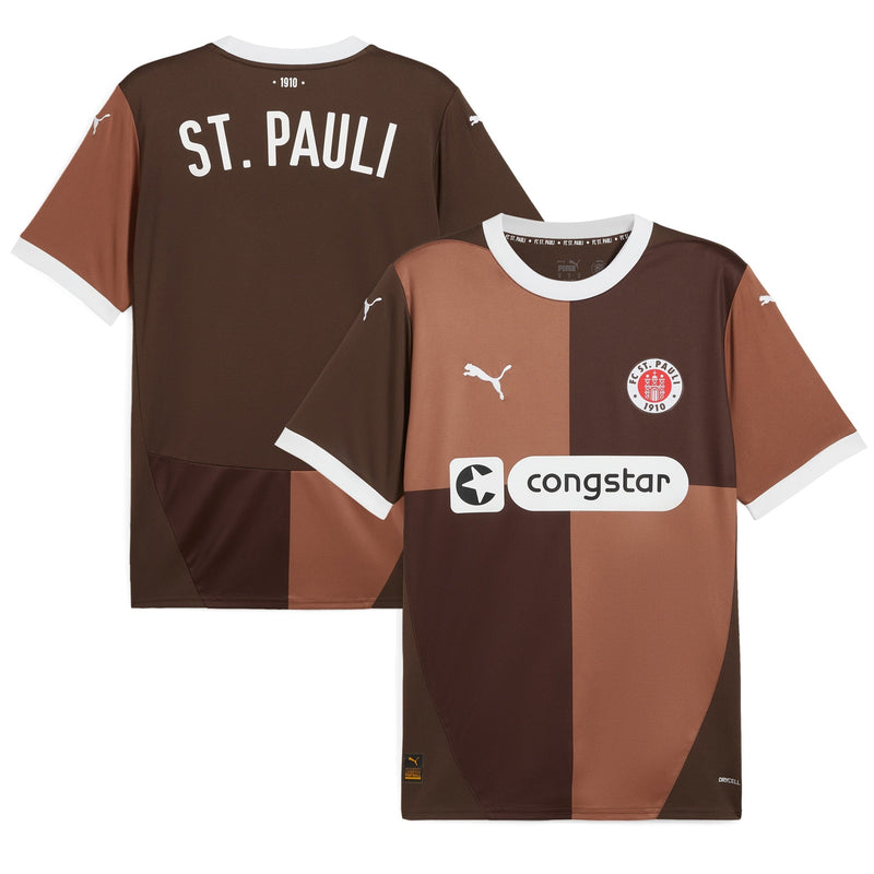 St. Pauli Puma 2024/25 Home Jersey - Brown