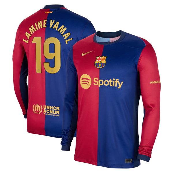 Lamine Yamal Barcelona Nike 2024/25 Home Player Long Sleeve Jersey - Royal