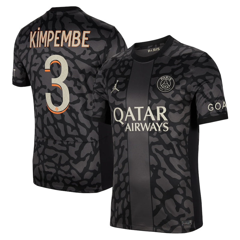 Presnel Kimpembe Paris Saint-Germain  Brand 2023/24 Third Stadium Player Jersey - Anthracite