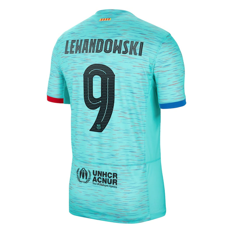 Robert Lewandowski Barcelona  2023/24 Third Jersey - Aqua