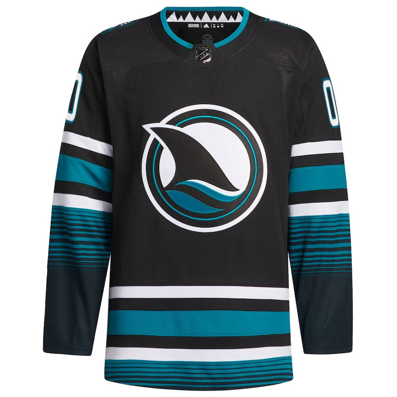 San Jose Sharks adidas Alternate Primegreen Authentic Custom Jersey - Black