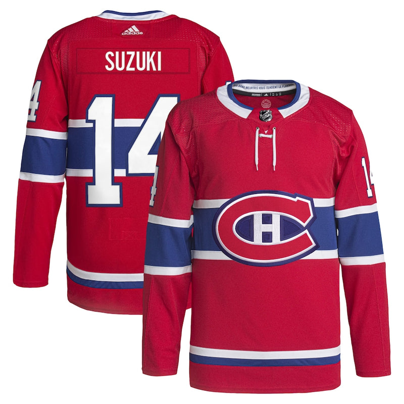 Nick Suzuki Montreal Canadiens adidas Home Primegreen Authentic Pro Player Jersey - Red