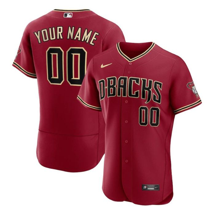 Arizona Diamondbacks Unisex Alternate Pro Official Custom Jersey - Crimson - Champions Jerseys