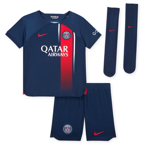 Paris Saint-Germain Home Kit 2023-24 - Little Kids with Marquinhos 5 printing Jersey - Blue - Jersey Teams World