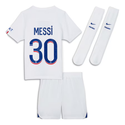 Paris Saint-Germain Third  2022-23 - Little Kids with Messi 30 printing - Jersey Teams World